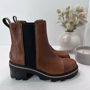 Sorel Joan Now Waterproof Chelsea Boot Tobacco/Black Women's 9 NWOB Casual